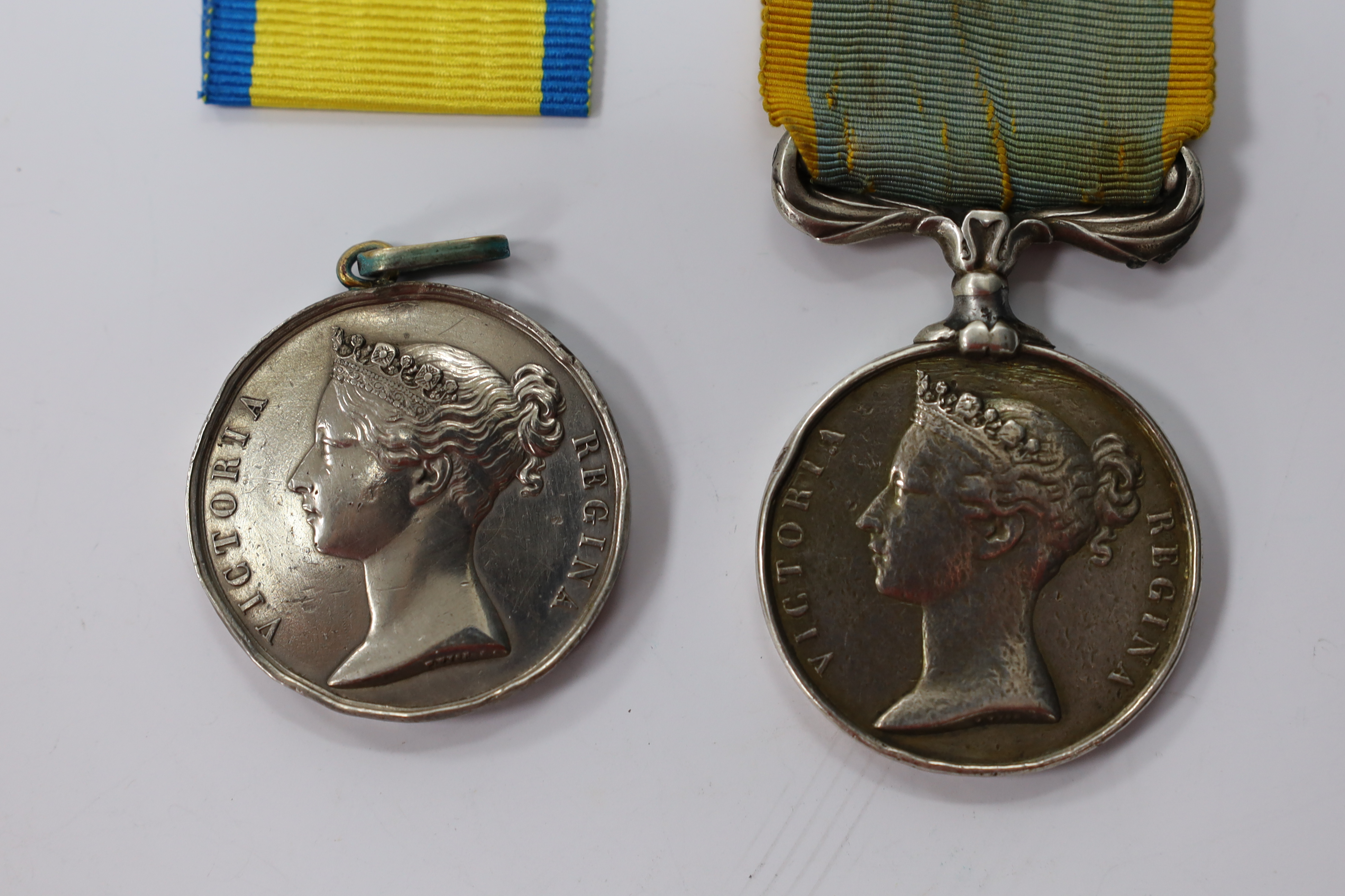 Two Baltic Medals 1856, both unnamed as issued, one with later suspension ring.